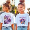 Summer Girls Casual T Shirts Fashion Printed Children's Short Sleeve Tops Kids Breathable Comfy Outdoor Tee Black Pink White
