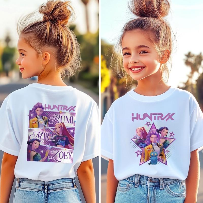 Kpop Demon Hunters Children s T Shirt Women Short Sleeve Saja Boys Kids Tee Kpop Demon Hunters TshirtBoys Girls Family Clothing 110