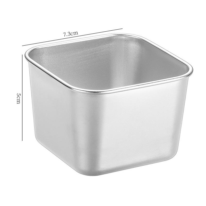 

Миска для окунания соуса, 304 нержавеющая сталь, чашки для окунания, квадратные соусницы, мини-многоразовые приправы для дома, ресторанов серебряный