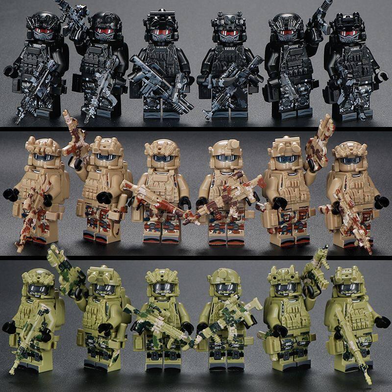Delta Military Special Forces Police Figure Building Blocks - Ghost Soldier Assembly Toy for Kids