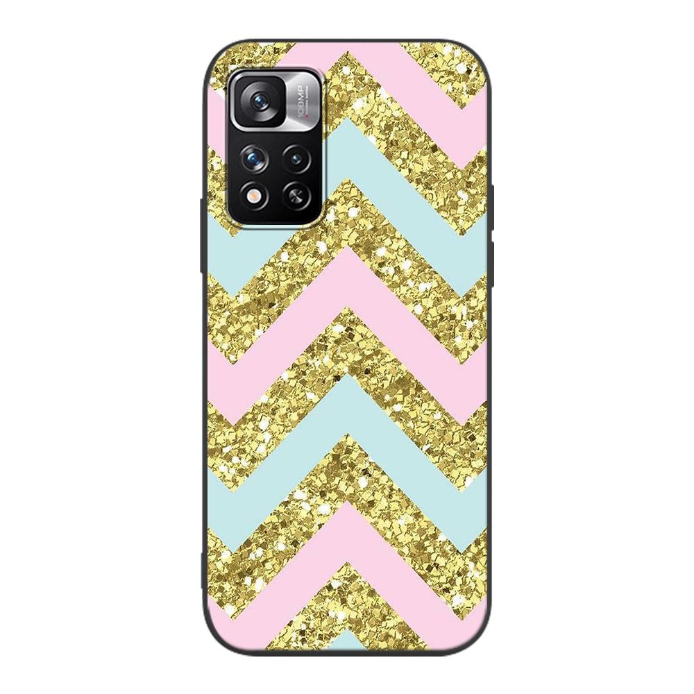 Fashion Pink Marble Case for Xiaomi Redmi Note 9S 9 8 10 11 Pro 9C 9A 7 8T 7A 8A 6A 6 10S Black Soft Silicone Phone Cover Coque