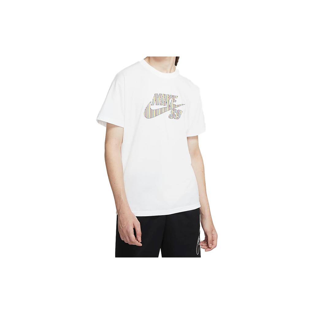 Nike SB Skateboard Bold Logo Athletic Short Sleeve T-Shirt Men Tops White CW1463-100