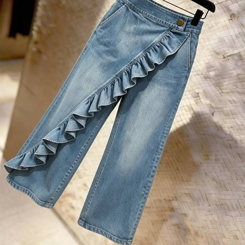 Pantaloni di Jeans Vintage con Tessuto Elasticizzato per un Look Casual da Ufficio