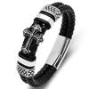 2026 Herren Lederarmband Kreuz Europäisches und Amerikanisches Vintage Geflochtenes Lederarmband