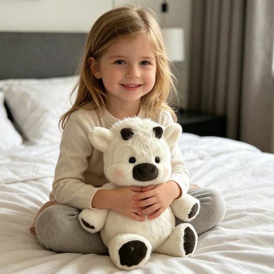 Highland Cow Plush Toy Soft Stuffed Animal Doll for Kids Adults Cute Huggable Birthday Gift Bedroom Decor Cozy Companion for Sleep Relaxation