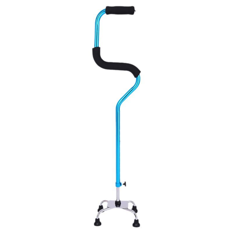 Quad Cane: Non-Slip Walking Aid for Elderly, Fall Prevention & Rehabilitation.