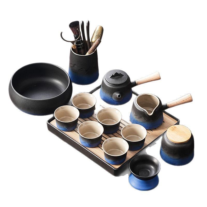 Set da tè Kung Fu a cambiamento graduale Set da tè portatile da viaggio Ceramica di lusso leggero per la casa Ufficio Tè Regali aziendali