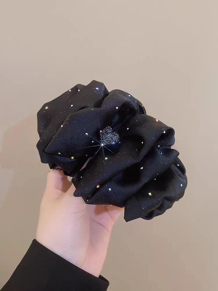 Luxury Starry Sky Rhinestone Bow Hair Clip - Volumizing Shark Clip Accessory