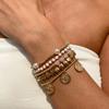 Ingemark 5Pcs/Set Goth Coin Pendant Charm Bracelets for Women Trend 2026 Vintage Imitation Pearl Chain Bangles Couple Jewelry