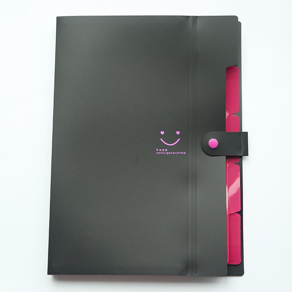 Large capacity multi-layer insert storage clip with smiling face PP folder, large capacity
