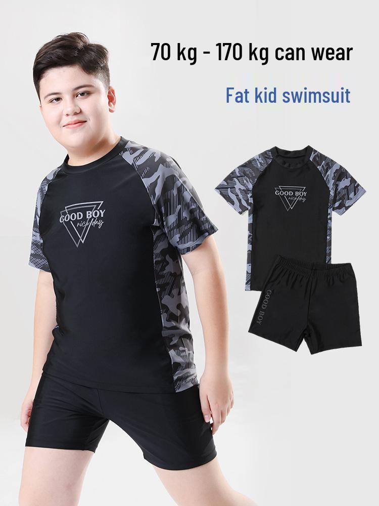 2025 Plus Size Teen Kids Extra Wide Swimwear - Quick Dry & Sun Protection