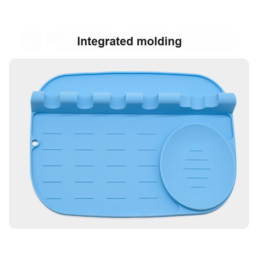 Creative Home Upgrade Silicone Spoon Rest Kitchen Utensil Holder Chopsticks Ladle Soup Spoon Rack Dish Drying Mat
