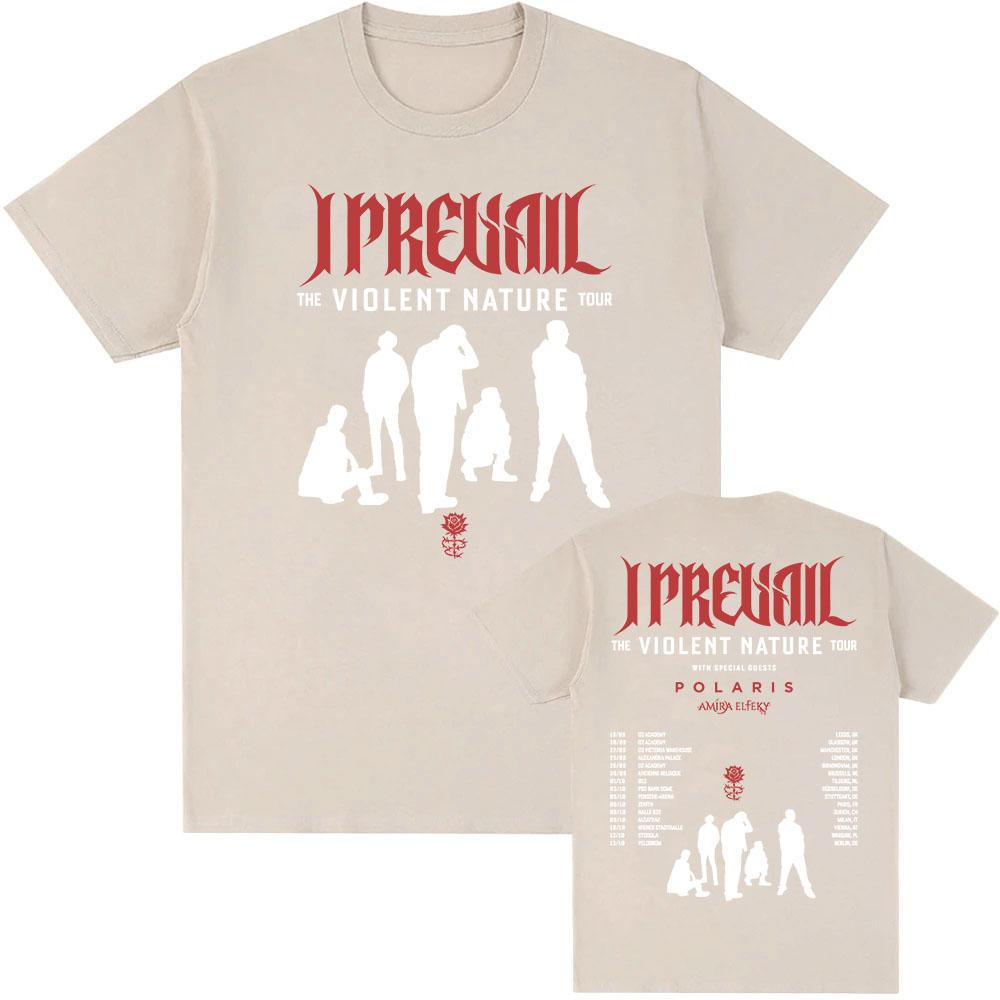 La T-SHIRT VIOLENT NATURE Tour 2026 I Prevail Punk Band T-shirt Unisex Streetwear Hip Hop T-shirt Larga Stampata