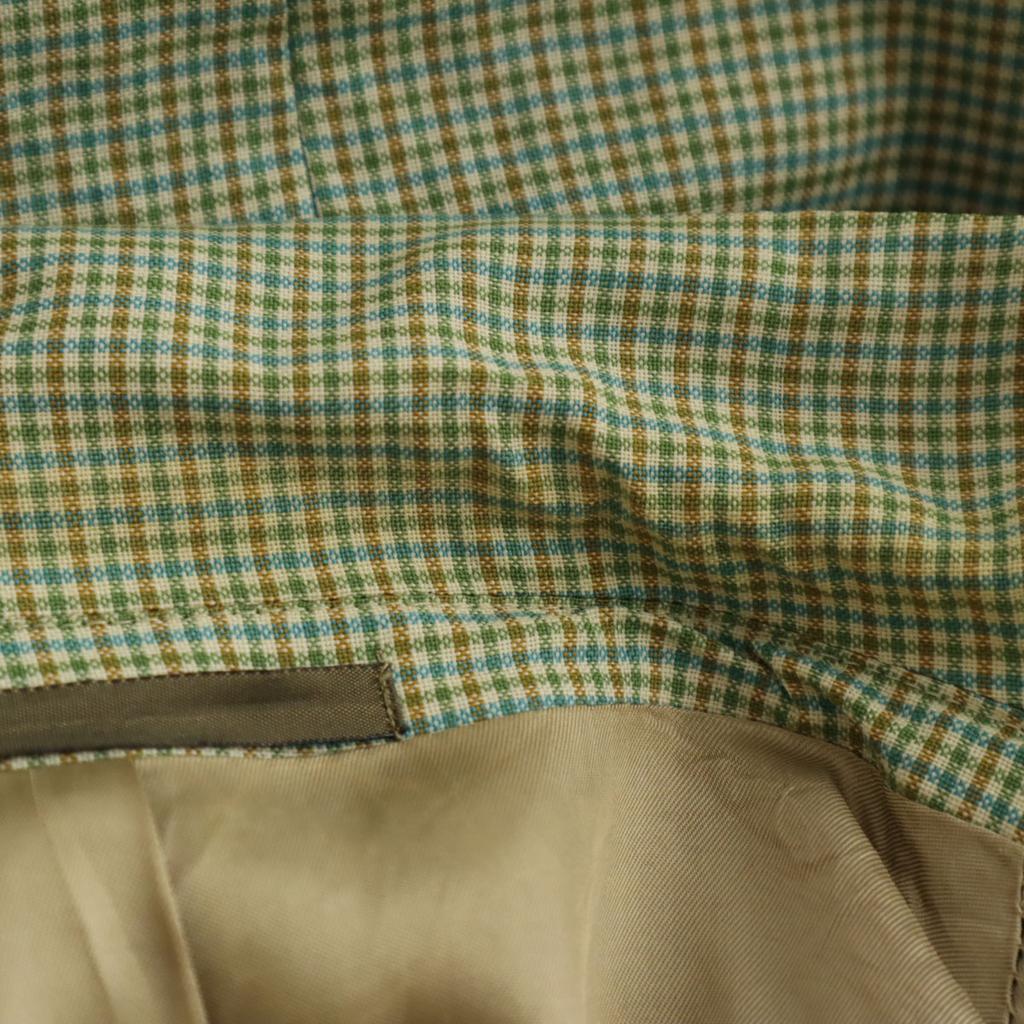 mila schon uomo Check Pattern tailored jacket 52 Yellowish green Men's Used