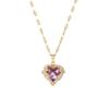 Colorful Ocean Heart Titanium Steel Necklace,light Luxury High-quality Collarbone Chain Accessory  Best Friends and Girlfriends
