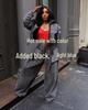 Two-Piece Retro Denim Workwear Set: Wide-Leg Trousers & Short Jacket for Women