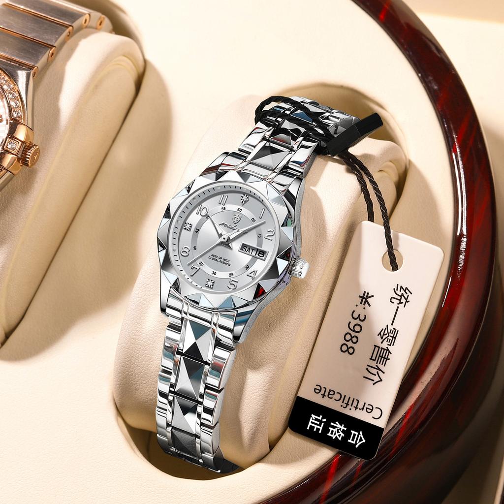 Waterproof Luminous Double Calendar Ladies Watch Quartz Watch