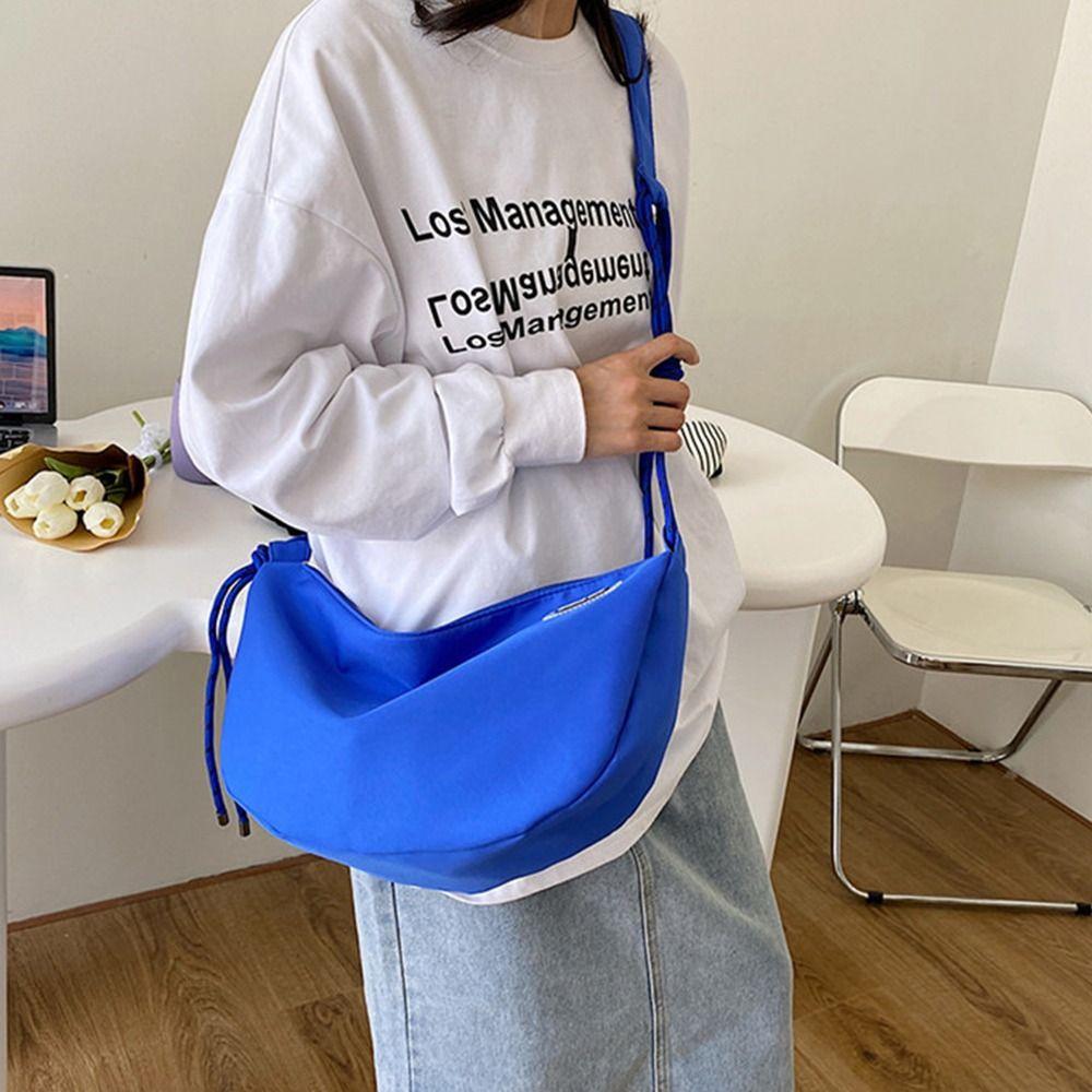 Casual Nylon Crossbody Bag Solid Color Shoulder Bag Simple Messenger Bag  Outdoor