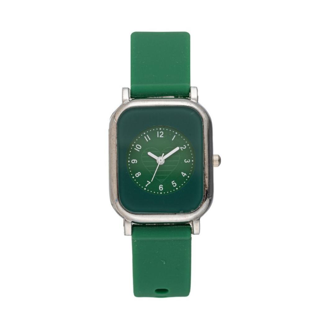 Simple Rectangle Dial Quartz Wristwatch for Women Elegant Rubber Wristband Luxury Ladies Watch Montre Femme Reloj Mujer