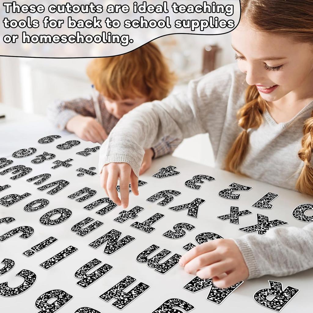 150Pcs Composition Bulletin Board Letters Composition Themed Classroom Decor Alphabet Combo Set Alphabets Numbers Symbols Paper Cutouts for Party