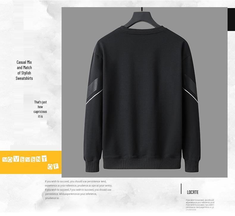 2025 Autumn Men's Casual Sports Hoodie Set: Middle-Aged & Young Round Neck Loose Fit