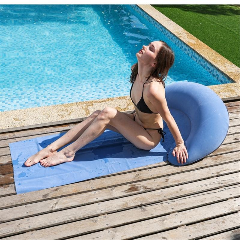Portable Back Pillow Cushions Chair Easy Transport Blanket Quick Inflation Air Bed Travel Mattress for Pools party