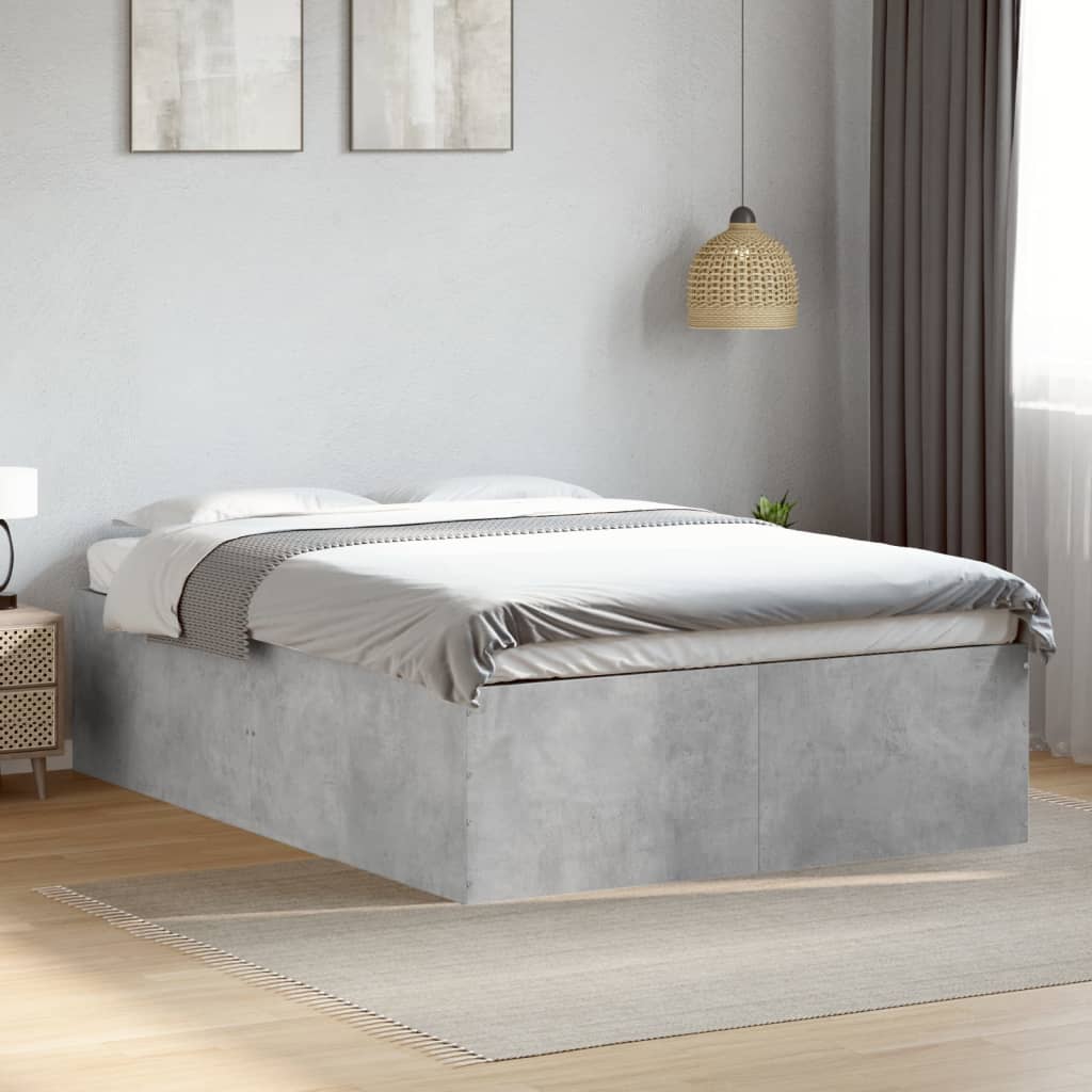Bed Frame Concrete Grey 120x190 cm Wood Based Panel