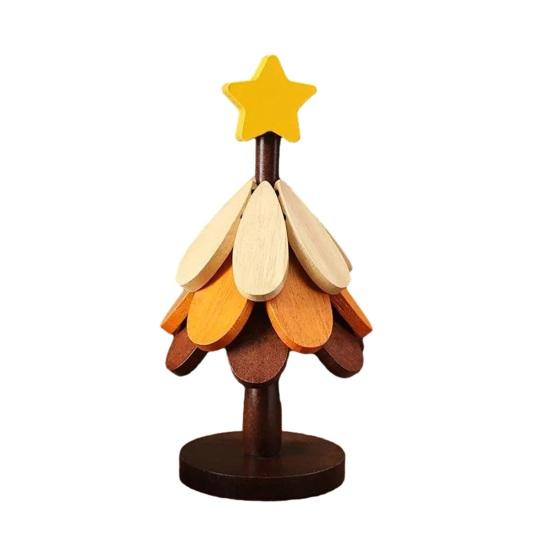 Wooden Tree Trivets for Hot Dishes Christmas Tree Shaped Trivet A