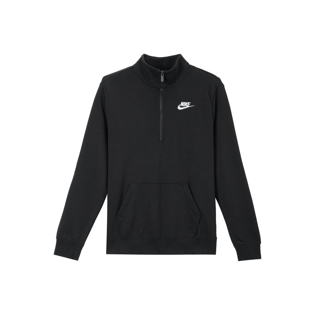 Nike Einfarbig Stehkragen Halber Reißverschluss Lässiges Langarm-Sweatshirt Damen Sweatshirt Schwarz DQ5839-010