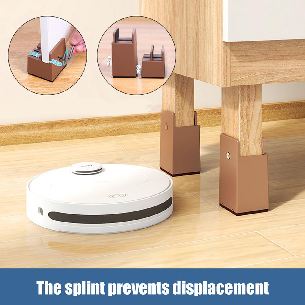 4Pieces Practical Furniture Risers 2Inch Height Adjustable Bed Leg Extenders Convenient for Small Space Daily Use