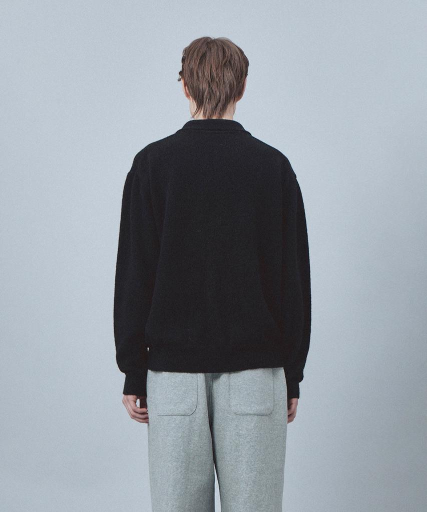 REST&RECREATION Wool Polo Knit Top - Black