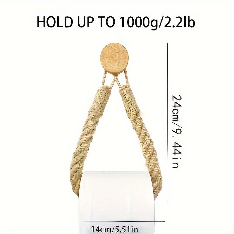1PC Simple Hemp Rope Toilet Paper Holder, Bathroom Tissue Storage Rack, Non Perforated Hand Woven Wall Mounted Towel Rack