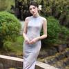 Purple Sleeveless National Style New Chinese Suzhou Long Cheongsam Improved Young 1011 New Women's High Sense Summer