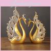 Modern Swan Pair Resin Sculpture For Office Living Room Decorative Display