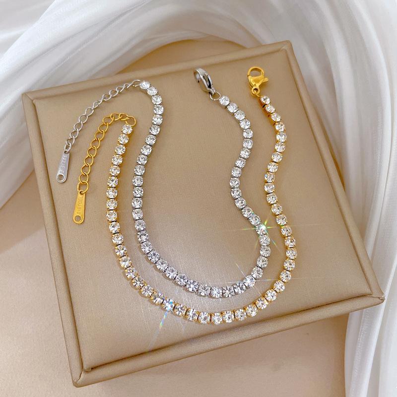 Dongdaemun Personality Minimalist Wind Cold Wind Zircon Super Flash Bracelet Female Retro Girlfriend