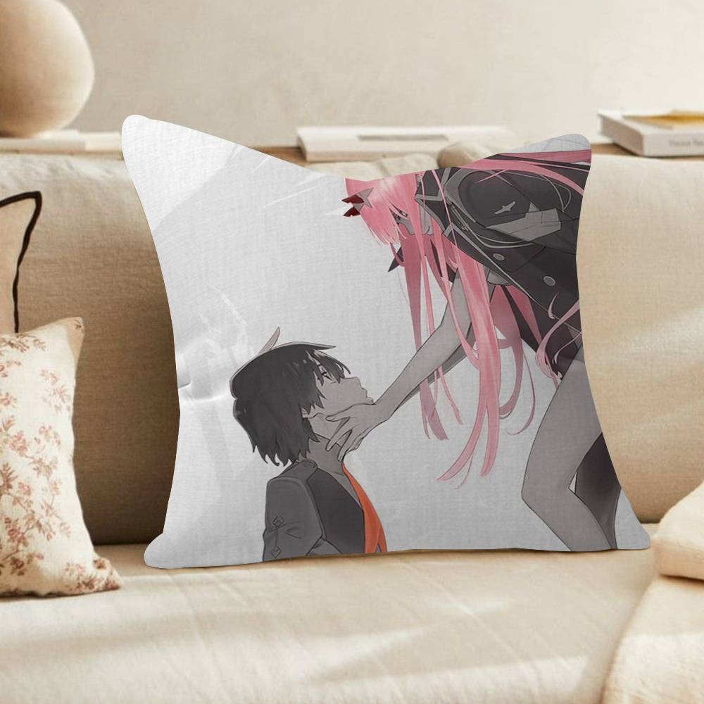 PC DDARLING In The FFRANXX Anime Cushion Cover Car Throw Pillow Case For Sofa Car Christmas Gift