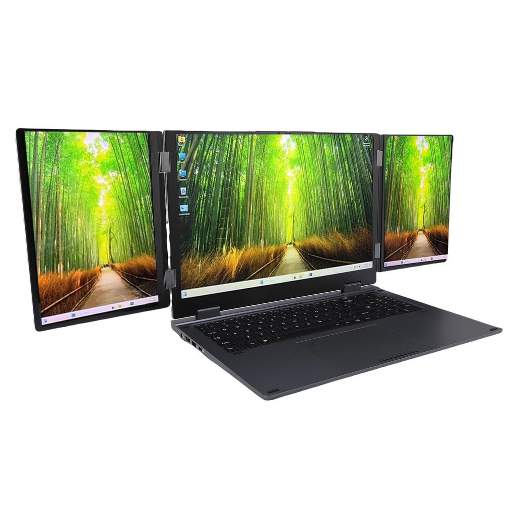 Laptop Pieghevole a Triplo Schermo per Windows 11 Pro WIFI 6 RJ45 Riconoscimento Facciale 16GB RAM 2TB SSD 16 Pollici Doppio 10.5