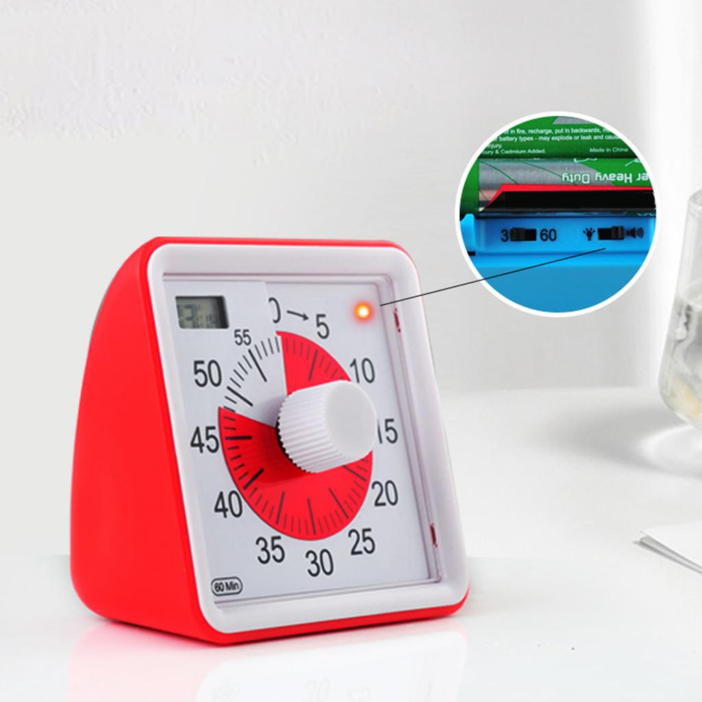 Visual Clock Kitchen Timer Cooking Timer Plastic Material Visual Timer Perfect for Cooking Sleeping Outdoor Activities