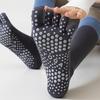 Femtå Yoga Socks Dam Andningsbara Bomulls Knähöga Strumpor Halkfria Sportstrumpor med Grepp för Fitness Dans Pilates Träning