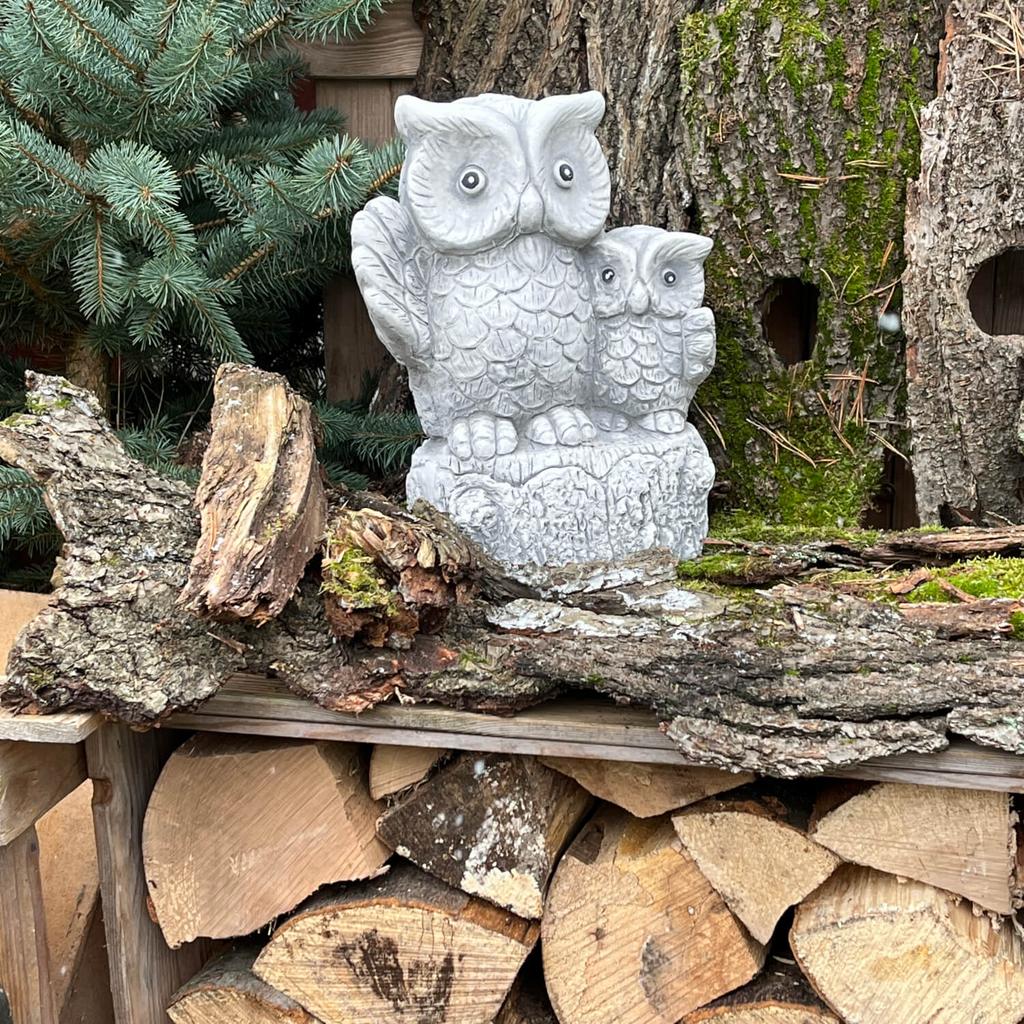 Eagle owls - concrete garden figure