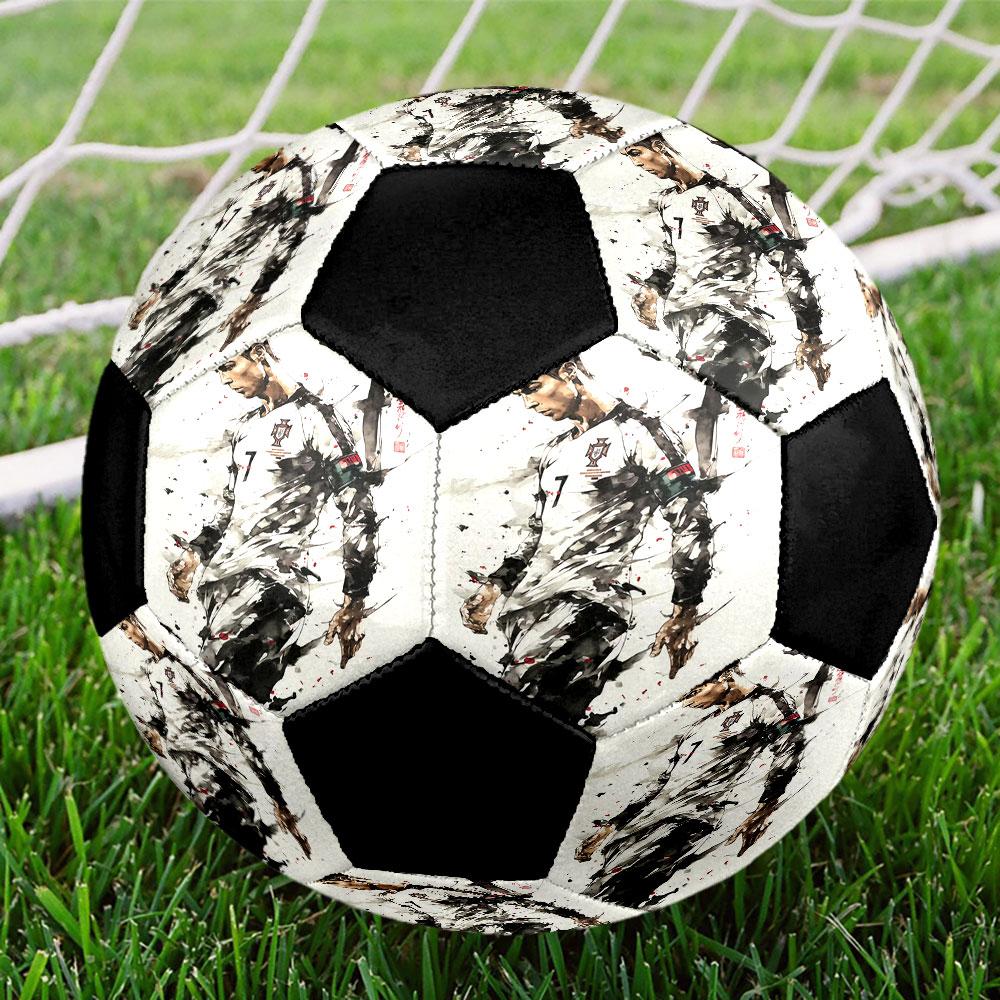 1 pz Pallone da Calcio Cristiano Ronaldo Taglia 5 Pallone da Calcetto Indoor Colorato alla Moda Gioco in Giardino - Ottimo Regalo per gli Appassionati di Sport HE44