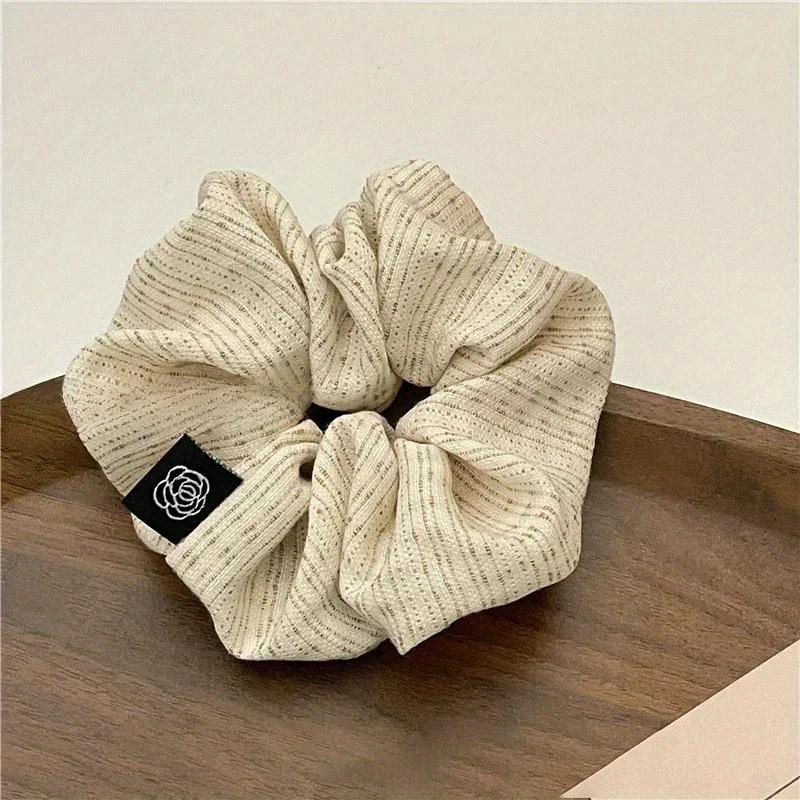 Brand Vintage Scrunchie Women Plaid Elastic Hair Bands Elegant Scrunches Designers Hair Tie Ponytail Hair Accessories
