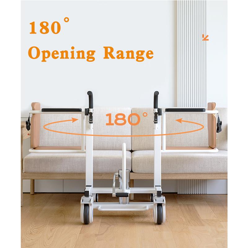Patient Chair Hydraulic Transferred Lift Wheelchair w/180°Split Seat And Table