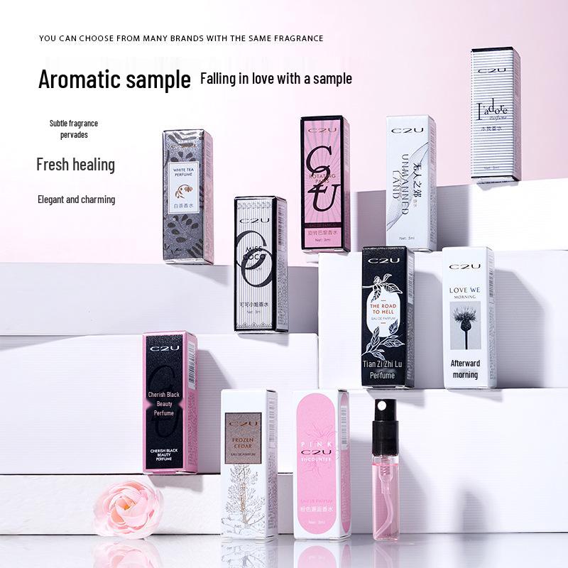 C2U White Tea Fresh Perfume Sample 3ml with Atomizer, Portable Women's Spray