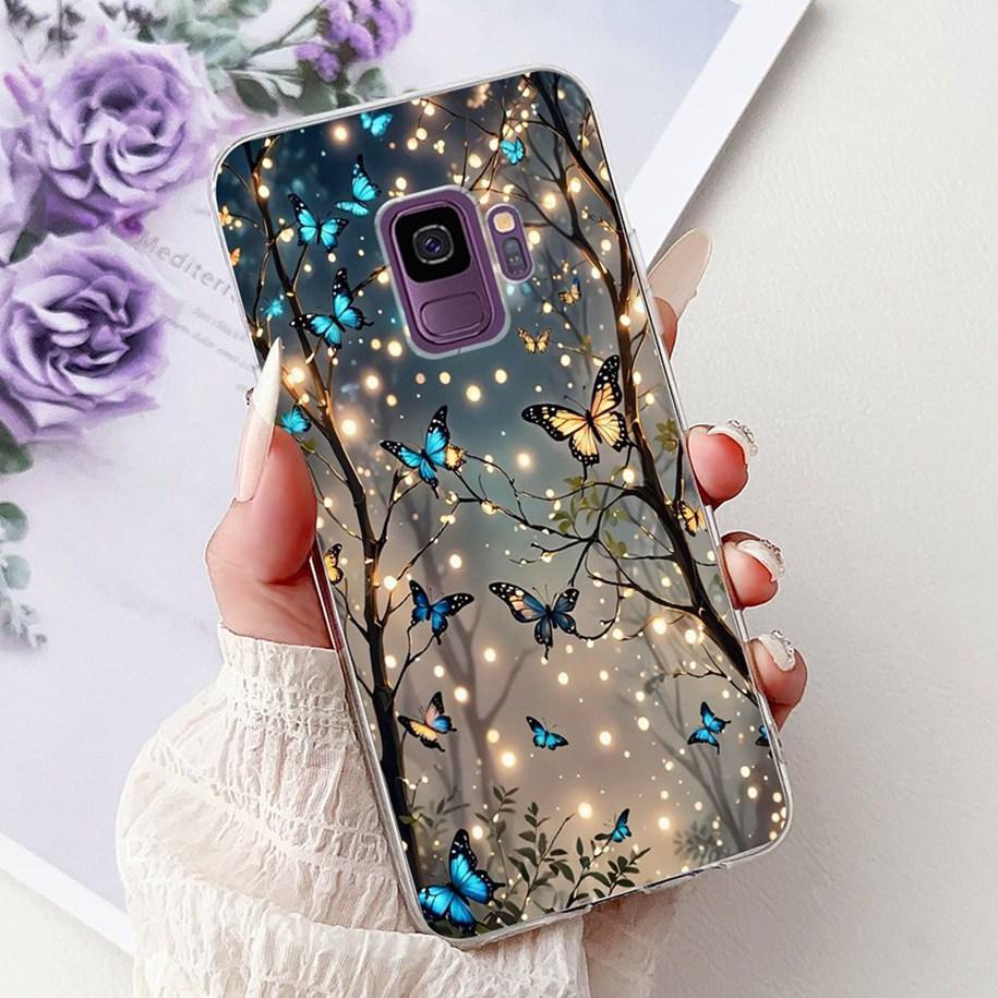 For Samsung Galaxy S9 Case SM-G960F Cover Fashion Flower Soft Slim Back Cover For Samsung S9 Plus S 9 GalaxyS9 S9+ SM-G965F Capa