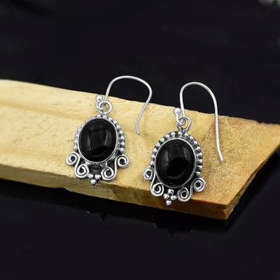 Black Onyx Earring, Handmade Designer Earring, Handmade Earring, Boho Jewelry, Gift For Her, Dangle Earring,