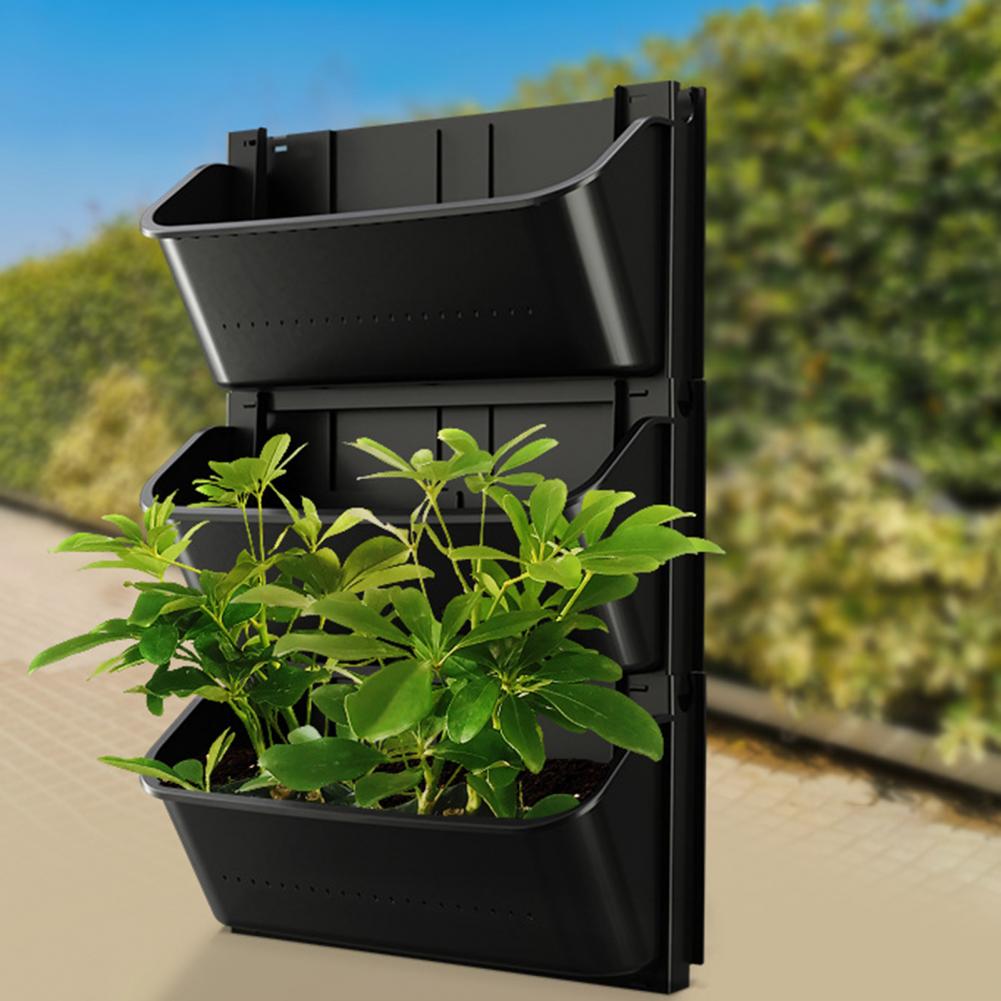 Wandgemonteerde Bloempot Verticale Tuinplanter Zelfwatergevende Wandplanter Set Stapelbare Verticale Bloempotten met Afvoergaatjes