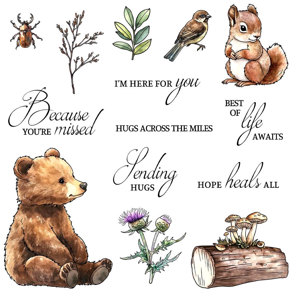Handmade Forest Animal Silicone Stamps & Metal Dies for Journaling and Card Decoration