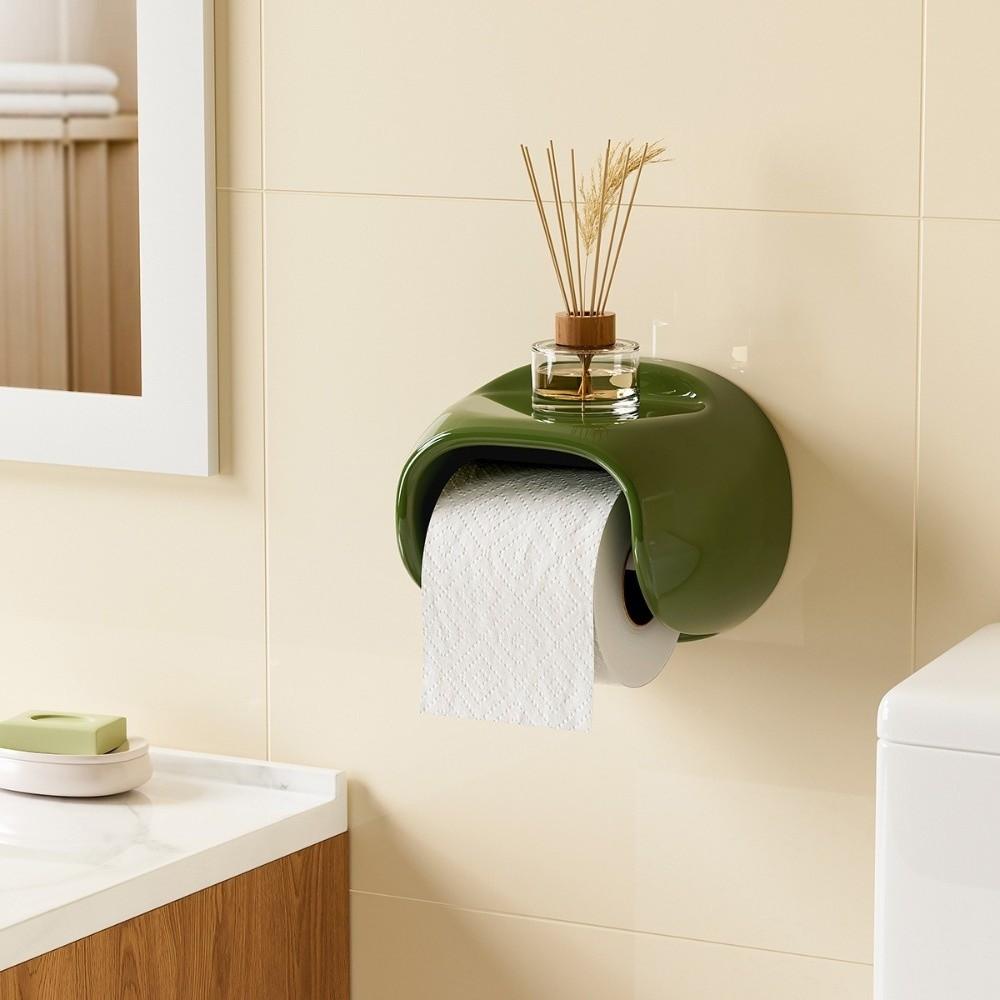 No Punching Bathroom Roll Holder Waterproof Wall Mounted Toilet Tissue Box Plastic Vintage Toilet Paper Box Bathroom Organizer