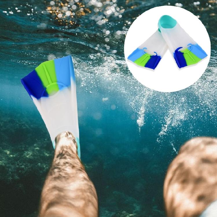 Silikonowe płetwy pływackie Rozmiar podróżny Płetwy do nurkowania Wodoodporne buty do wody Krótkie płetwy do snorkelingu Do pływania na basenie Wytrzymałe